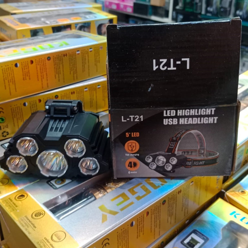 L-T21 Rechargeable LED Headlight with Motion Sensor & USB Fast Charging