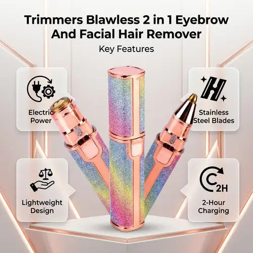 Flawless 2-in-1 Rechargeable Eyebrow & Facial Hair Trimmer
