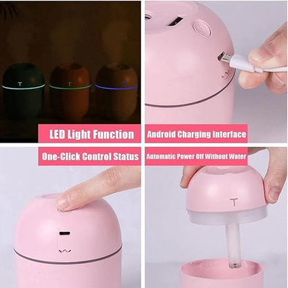 Mini Cute Portable Air Humidifier with RGB Night Light – 220ml