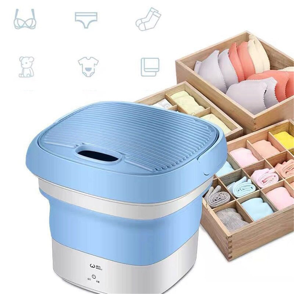 Portable Folding Semi-Automatic Mini Washing Machine for Home & Travel