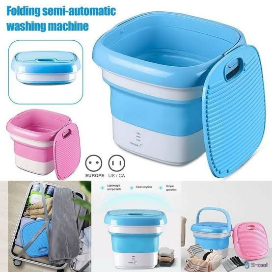 Portable Folding Semi-Automatic Mini Washing Machine for Home & Travel
