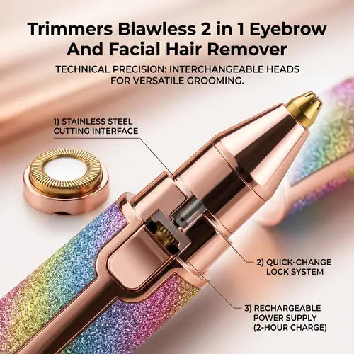 Flawless 2-in-1 Rechargeable Eyebrow & Facial Hair Trimmer