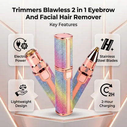 Flawless 2-in-1 Rechargeable Eyebrow & Facial Hair Trimmer