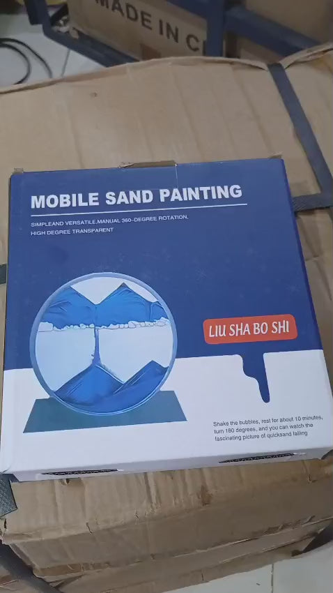3D Moving Sand Art Dynamic Hourglass LED Desk Lamp & Decorative Ornament