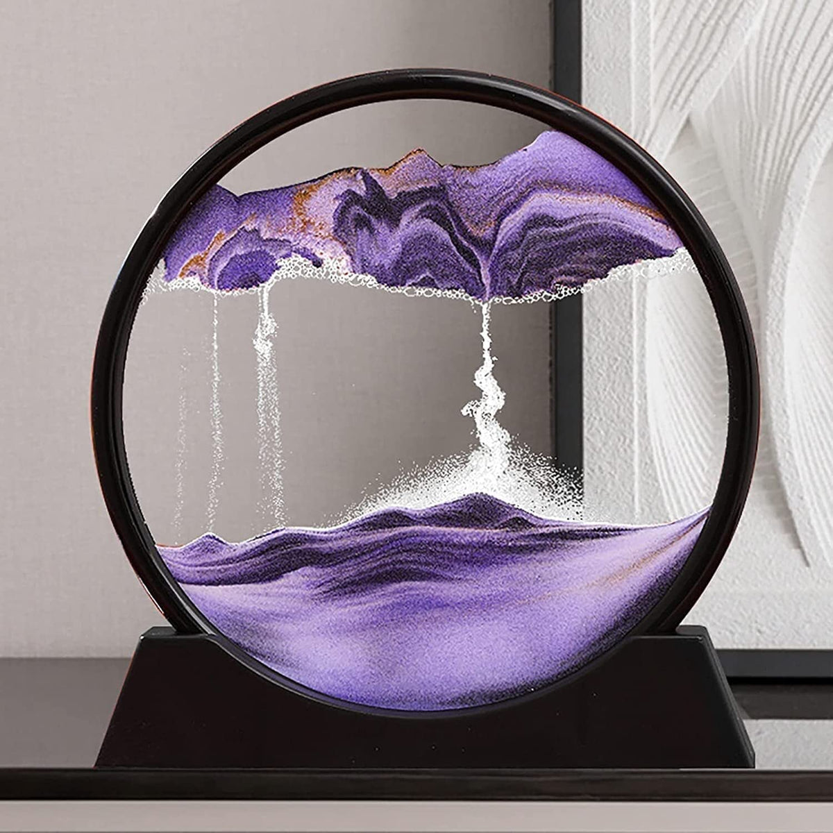 3D Moving Sand Art Dynamic Hourglass LED Desk Lamp & Decorative Ornament