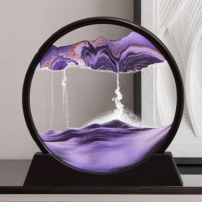 3D Moving Sand Art Dynamic Hourglass LED Desk Lamp & Decorative Ornament