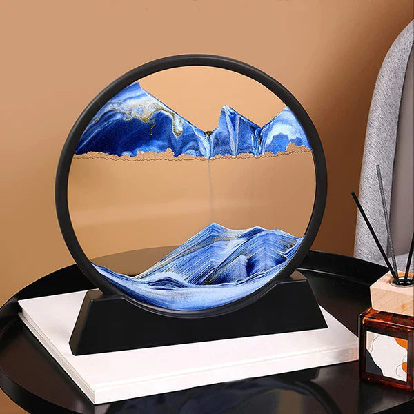 3D Moving Sand Art Dynamic Hourglass LED Desk Lamp & Decorative Ornament
