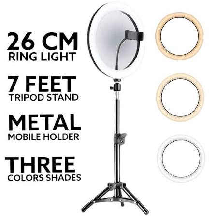 10-Inch LED Ring Light with 7 Feet Adjustable Tripod Stand & Phone Holder
