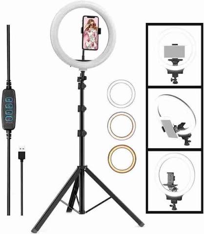 10-Inch LED Ring Light with 7 Feet Adjustable Tripod Stand & Phone Holder